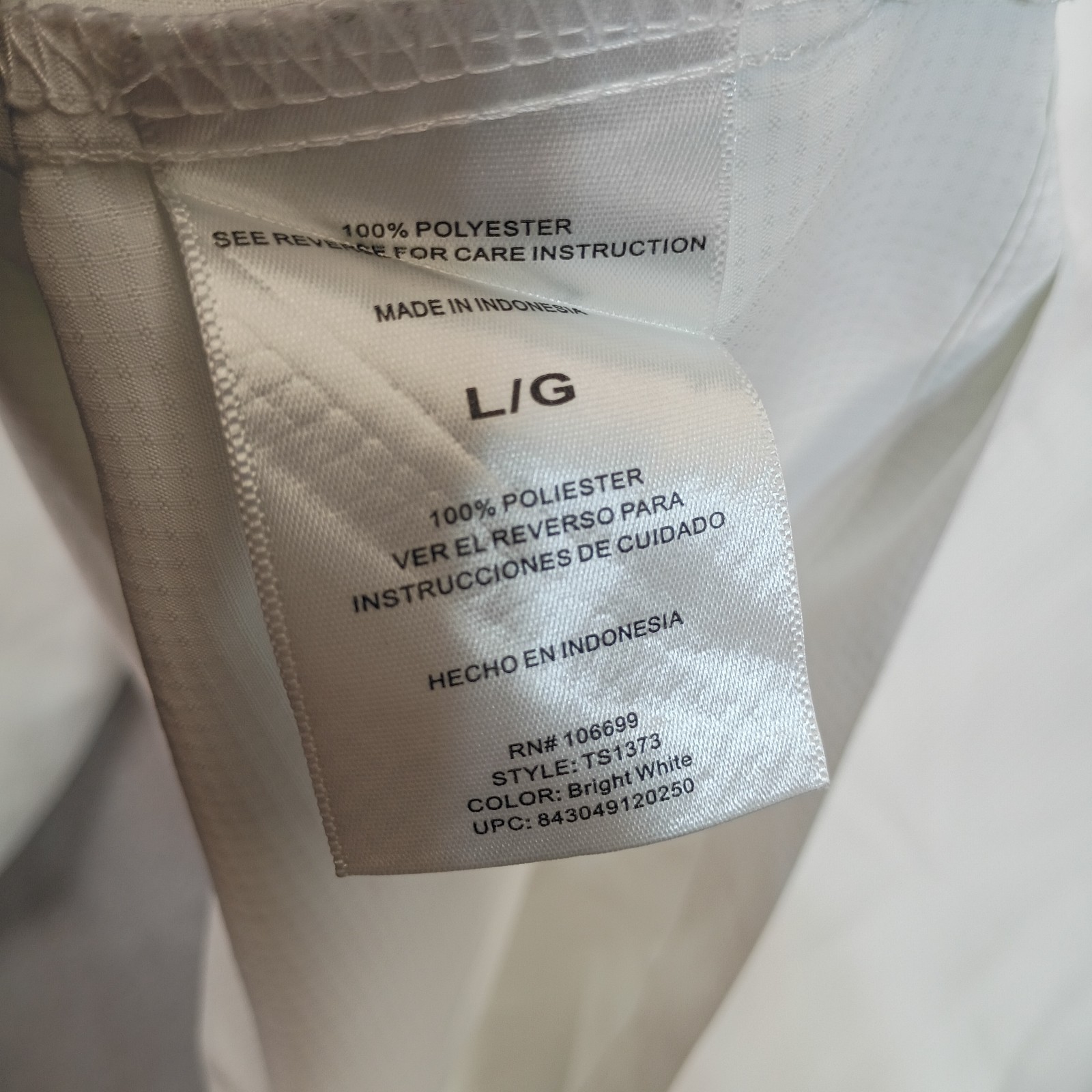 Habit L White Performance Fishing Shirt UPF 40+ Vented Solar Factor Utility Hike