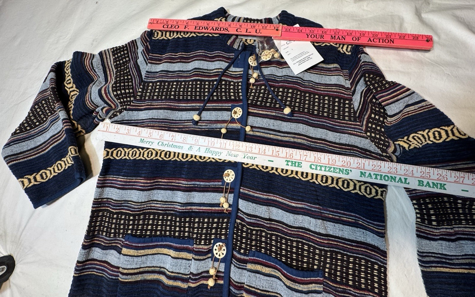 Flashback Vintage Aztec Blazer Jacket Western Button Cotton Tapestry Womens M