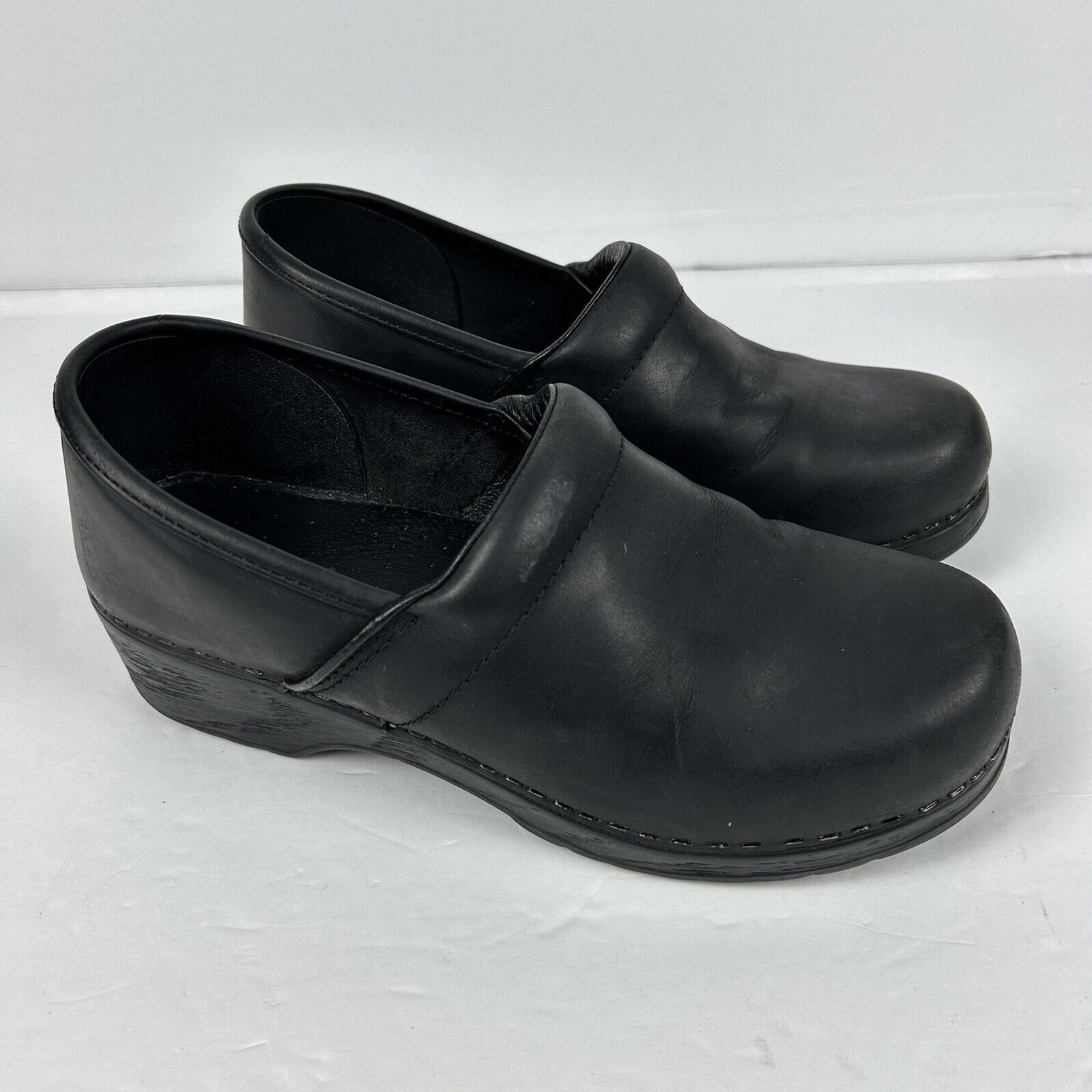 LL Bean Black 39 M 8 Slip On Casual Comfort Clog Shoe Mules Nurse Chef Vet