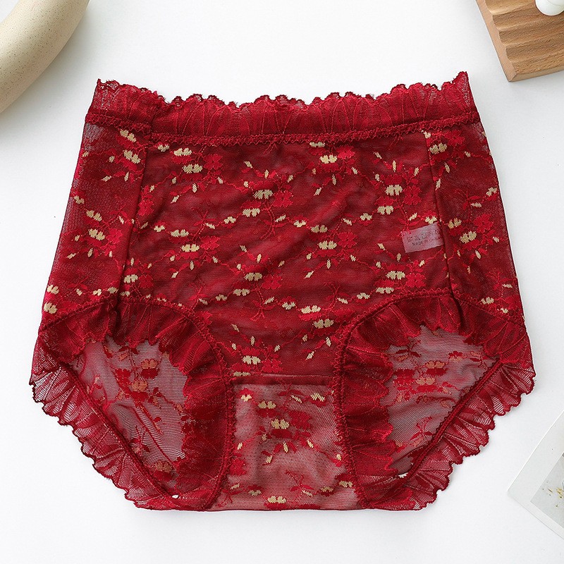 3X Women High Waist Knickers Briefs Lady Lace Seamless Underwear Panties L-2XL