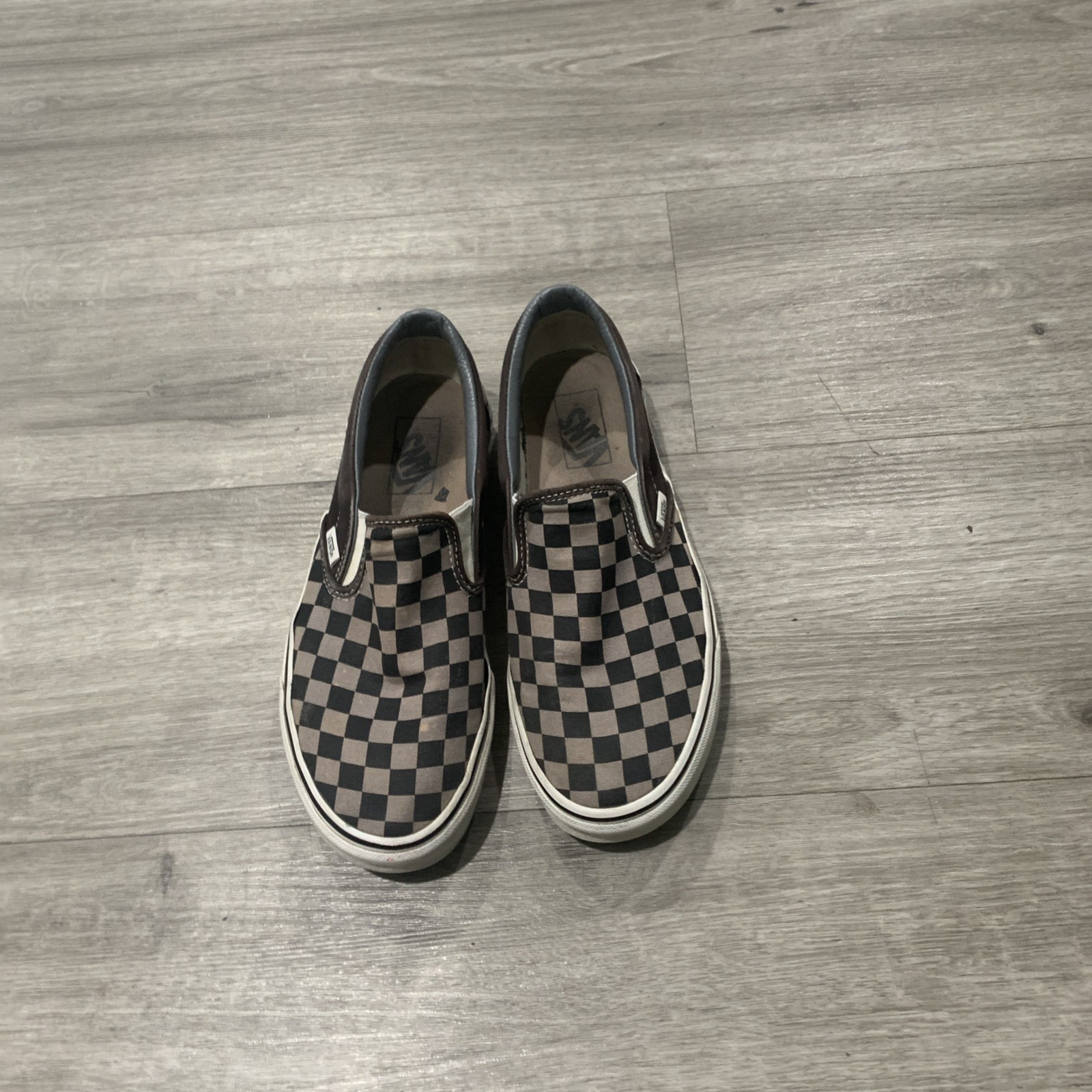 AS IS Vans Classic Shoes Mens Size 8.5 Womens 10 Black Gray Slip On Checkerboard