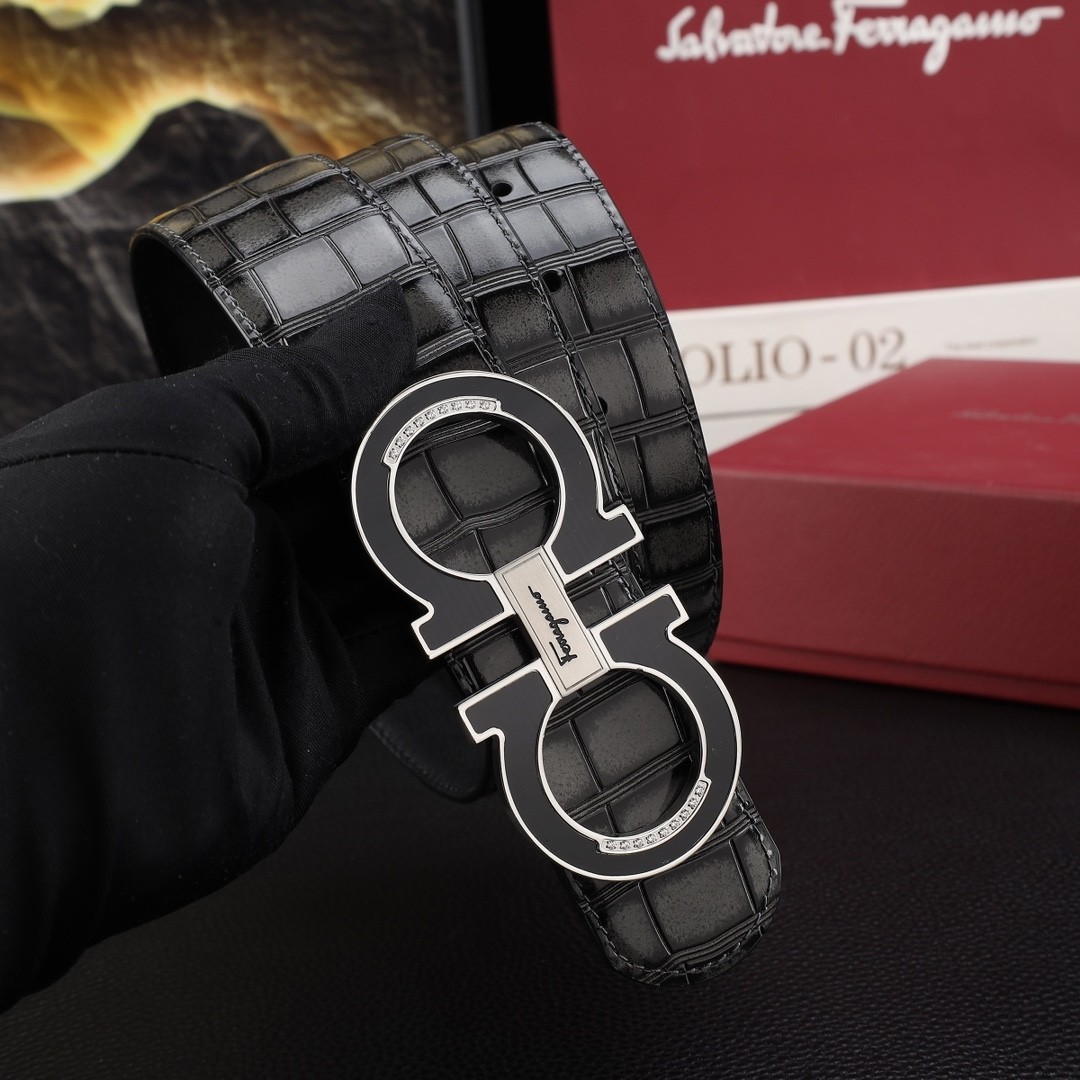 Made in Italy Handcrafted Ferragamo Belt Gift for Husband Width:3.8cm/1.5in