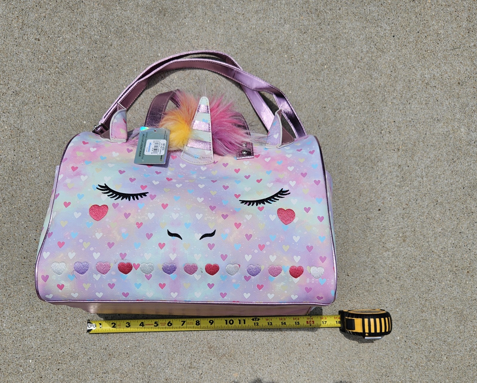 Under One Sky Kids Unicorn Hearts Weekender Duffel Overnight Bag with Tags