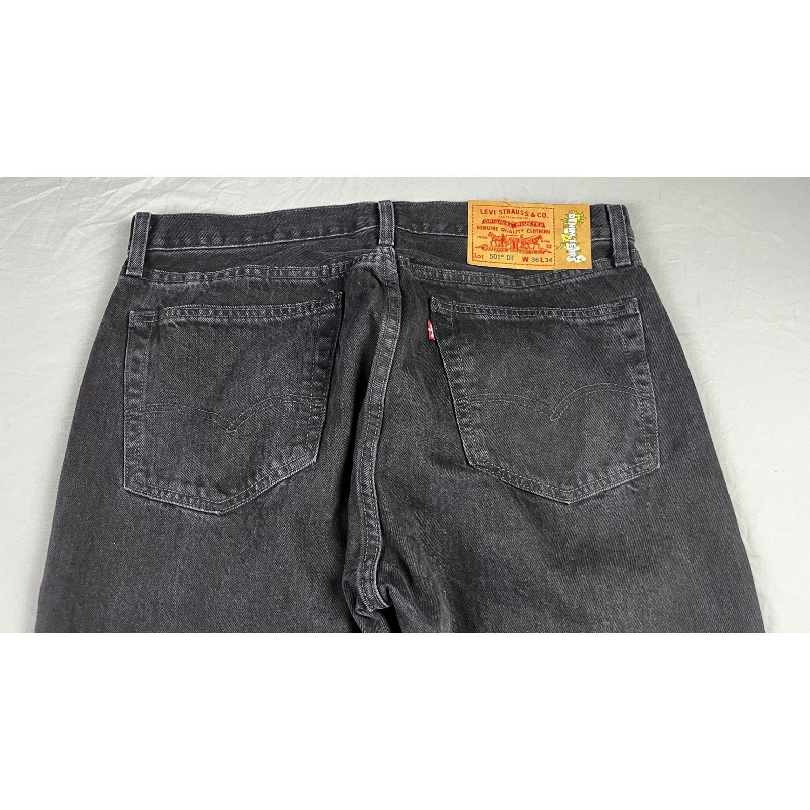 Denim Tears Levi’s 501 DT Mens Black Straight Leg Jeans 36×34 Button Fly New