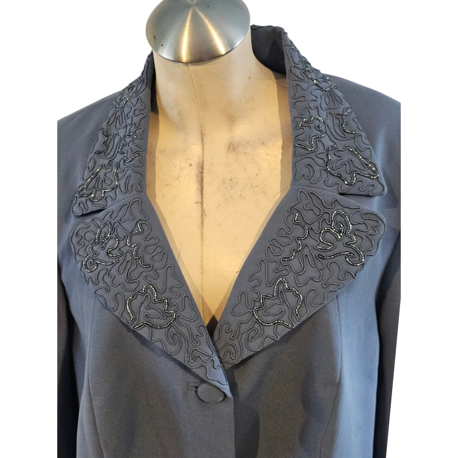 NWT Emily Size 18W Blue Embellished Blazer