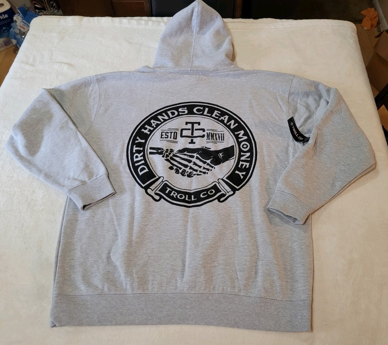 NWT Troll Co Gray Haggler Hoodie Nens Size 2XL
