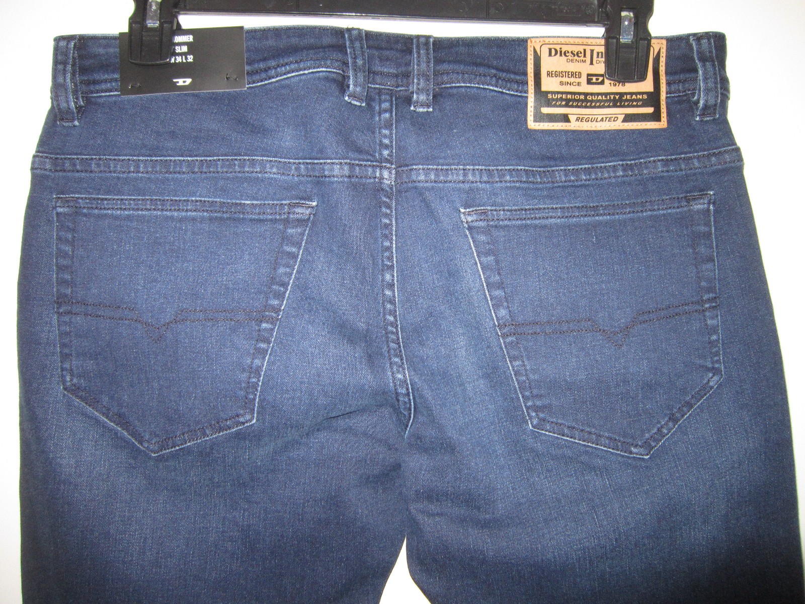 DIESEL THOMMER-R Denim Jeans Slim RE067 Blue Sz 34 x 32 $195