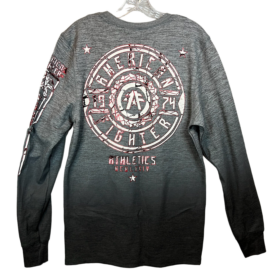 American Fighter Long Sleeve Kingsgate Thermal Shirt Mens Sz L Large Gray