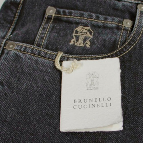 NWT $1250 Brunello Cucinelli Men’s “Iconic Fit” Jeans With Logo Hardware A262