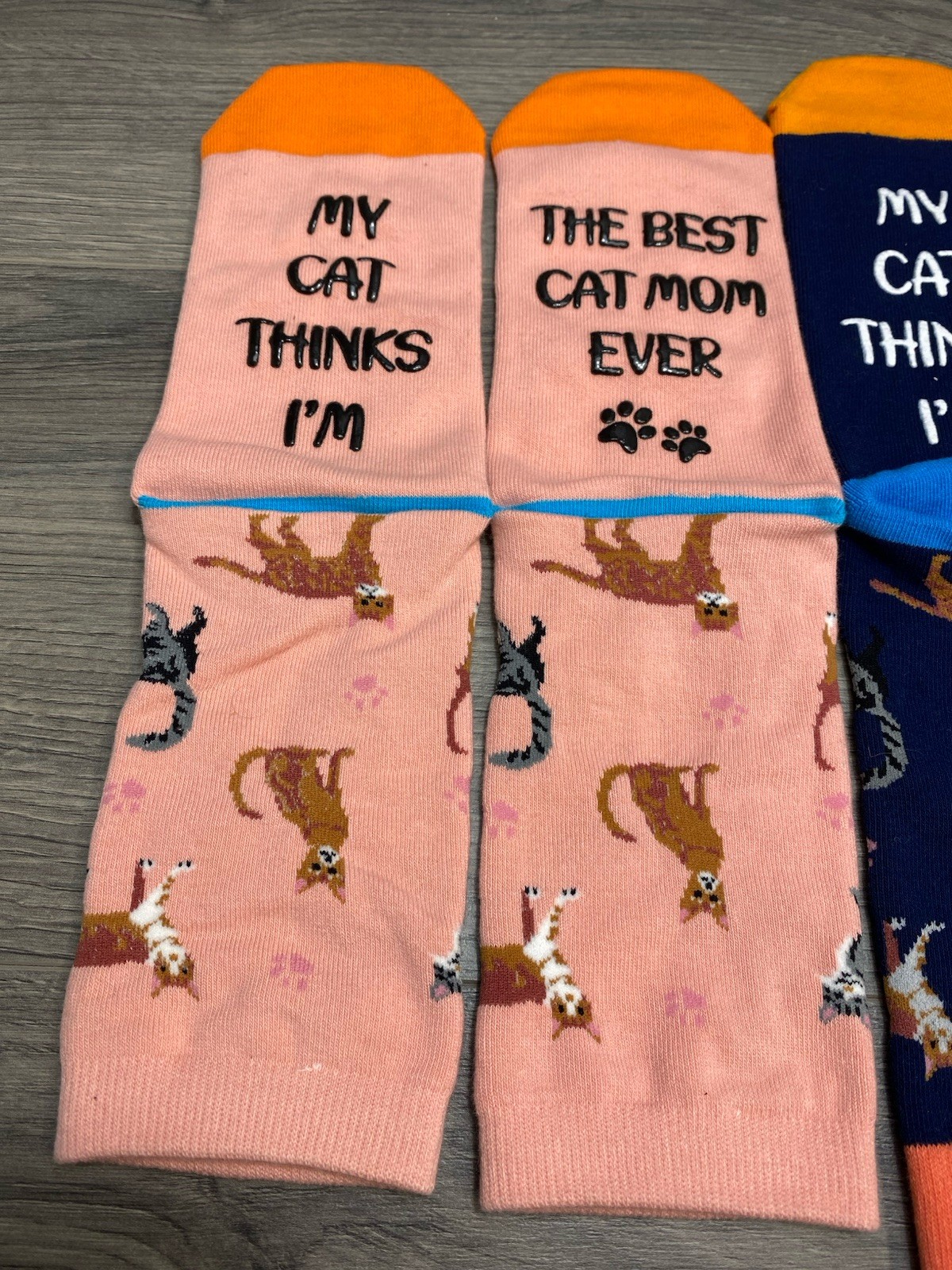 Happypop Mom And Dad Cat Socks Funny 2 Pairs One Size