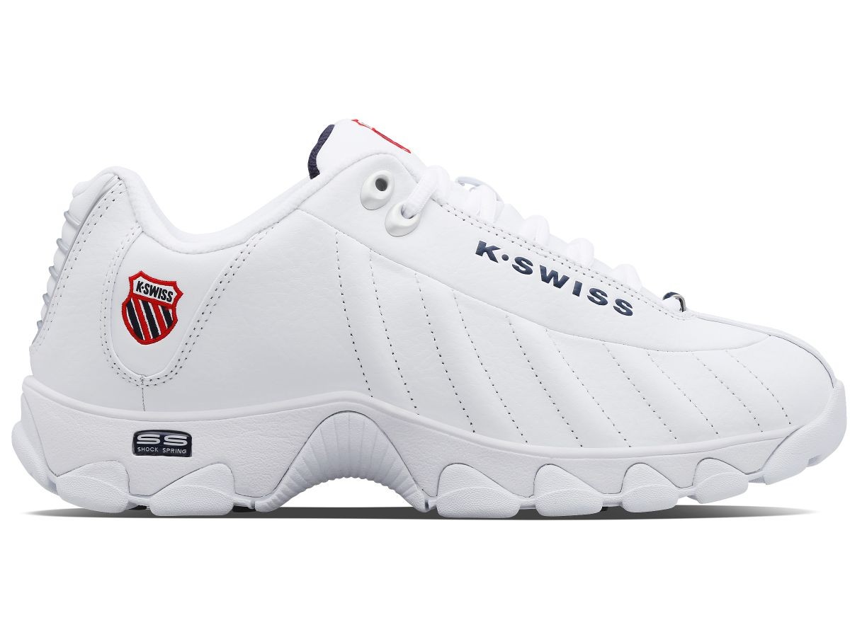 K-Swiss Men’s ST329 CMF Sneaker White/Navy/Red – 03426-130, White/Navy/Red