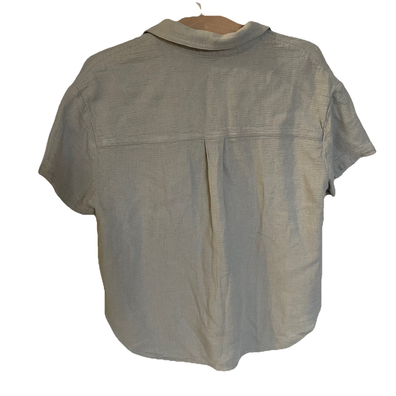 Madewell Breezewoven Beachside Shirttail Top in Sage S