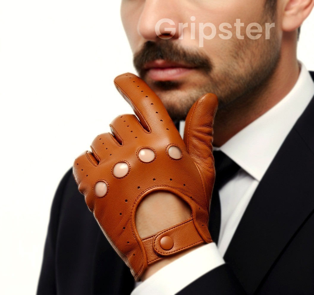Reverse Stitched Police Driving Gloves Soft Real Leather Car Bike Goat Soft USA