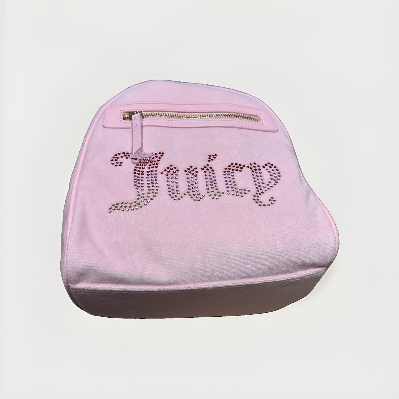 Juicy Couture Pink Mini Big Spender Backpack Rhinestone Logo w/ Front Pocket