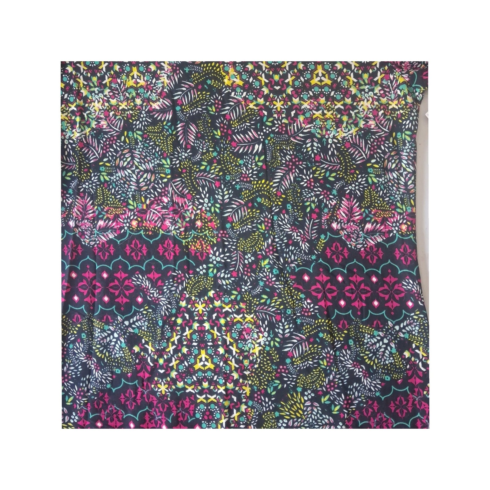 LuLaRoe Julia Dress Multicolor Short Sleeve Form Fitting Midi Womens Size L