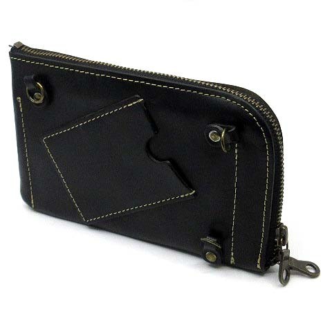 io comme io Leather Wallet Black 11cm x 18cm (4.3″ x 7.1″) Used B Grade