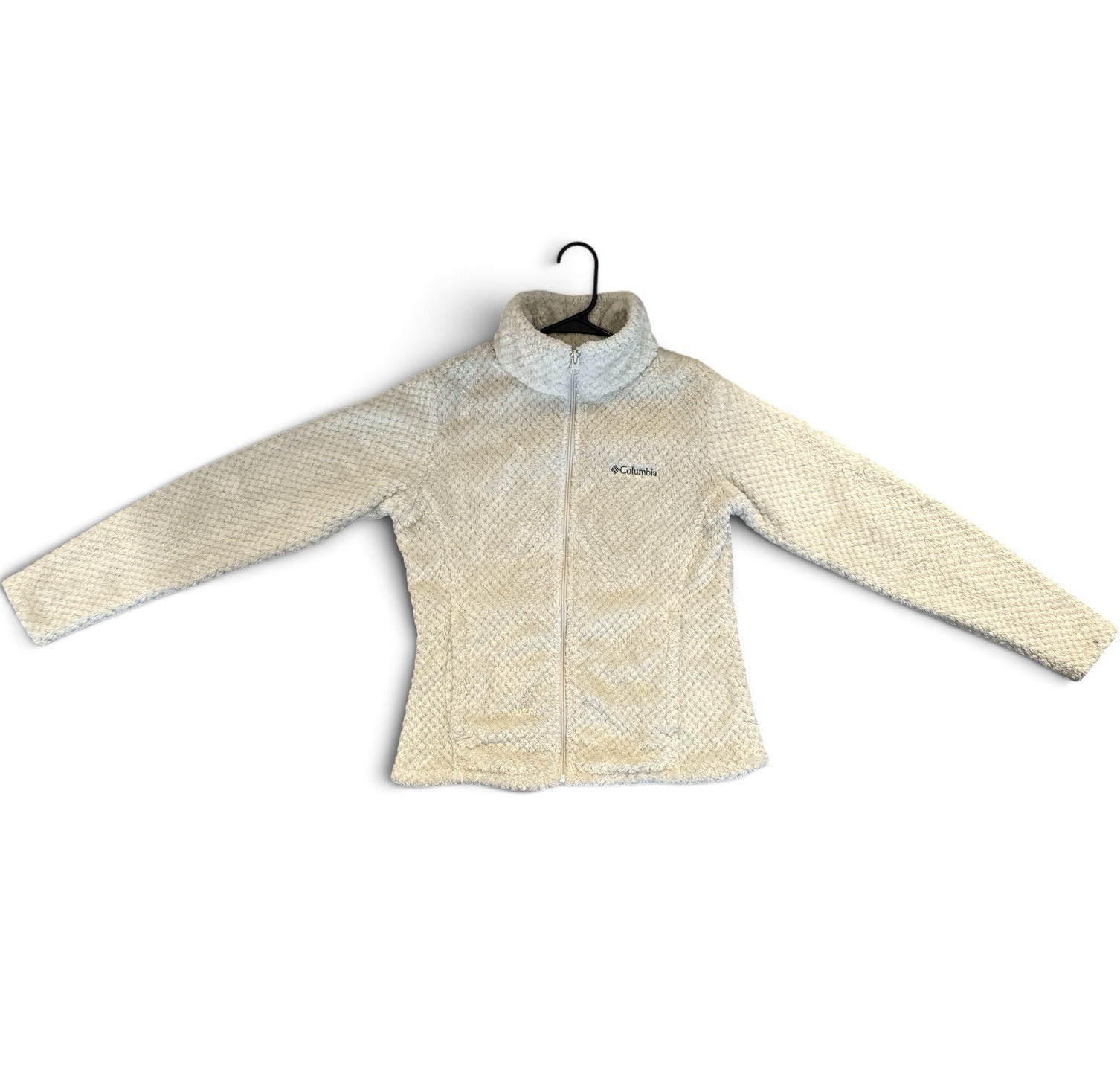 Columbia Women’s Beige Full Zip Fleece Jacket w/ Pockets Size M Outdoor