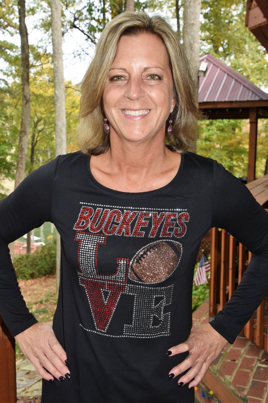 Buckeyes football love rhinestone shirt or tank XS S M L XL XXL 1X 2X 3X 4X 5X