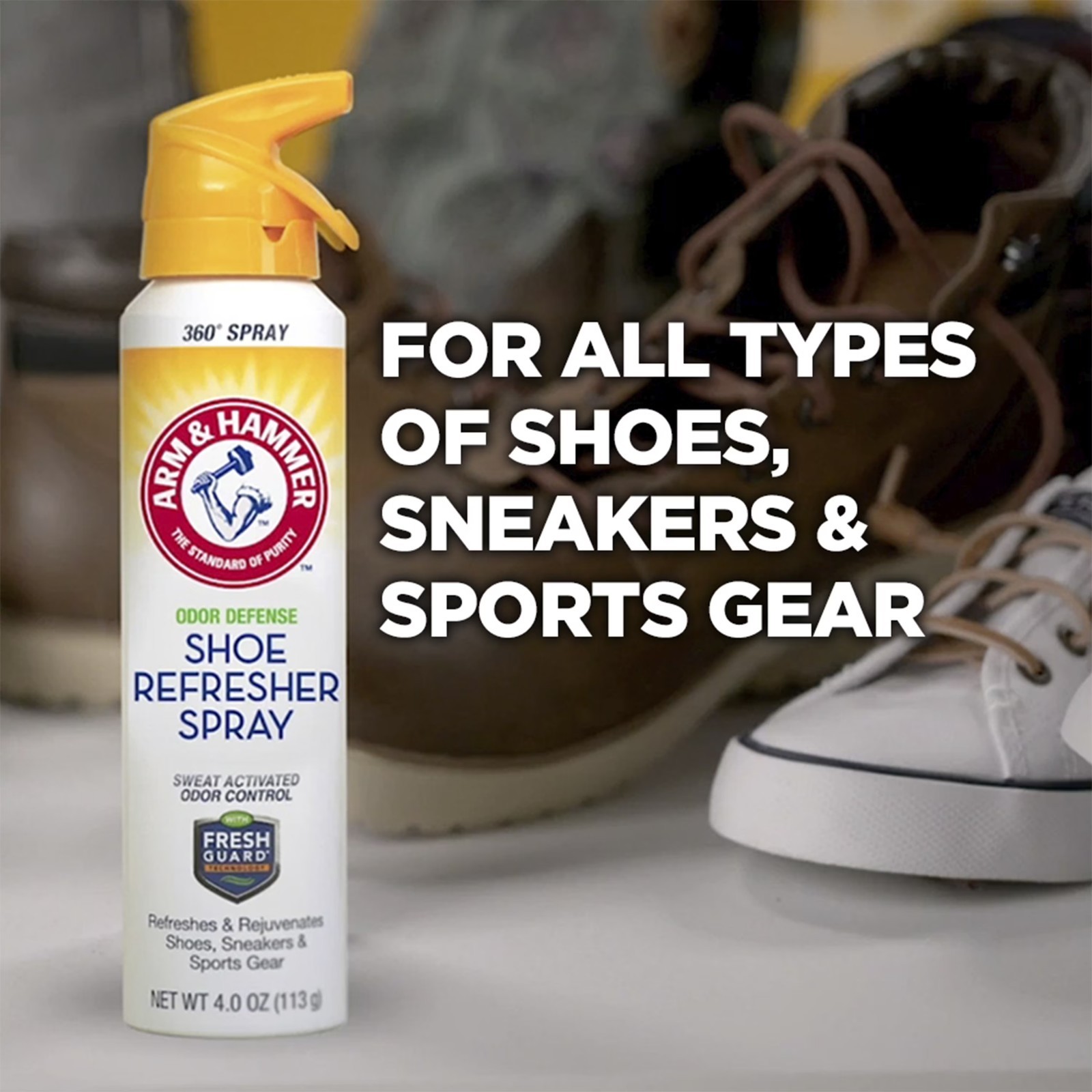Arm & Hammer Odor Defense Shoe Refresher Spray, 4 oz ( 4 Pack )