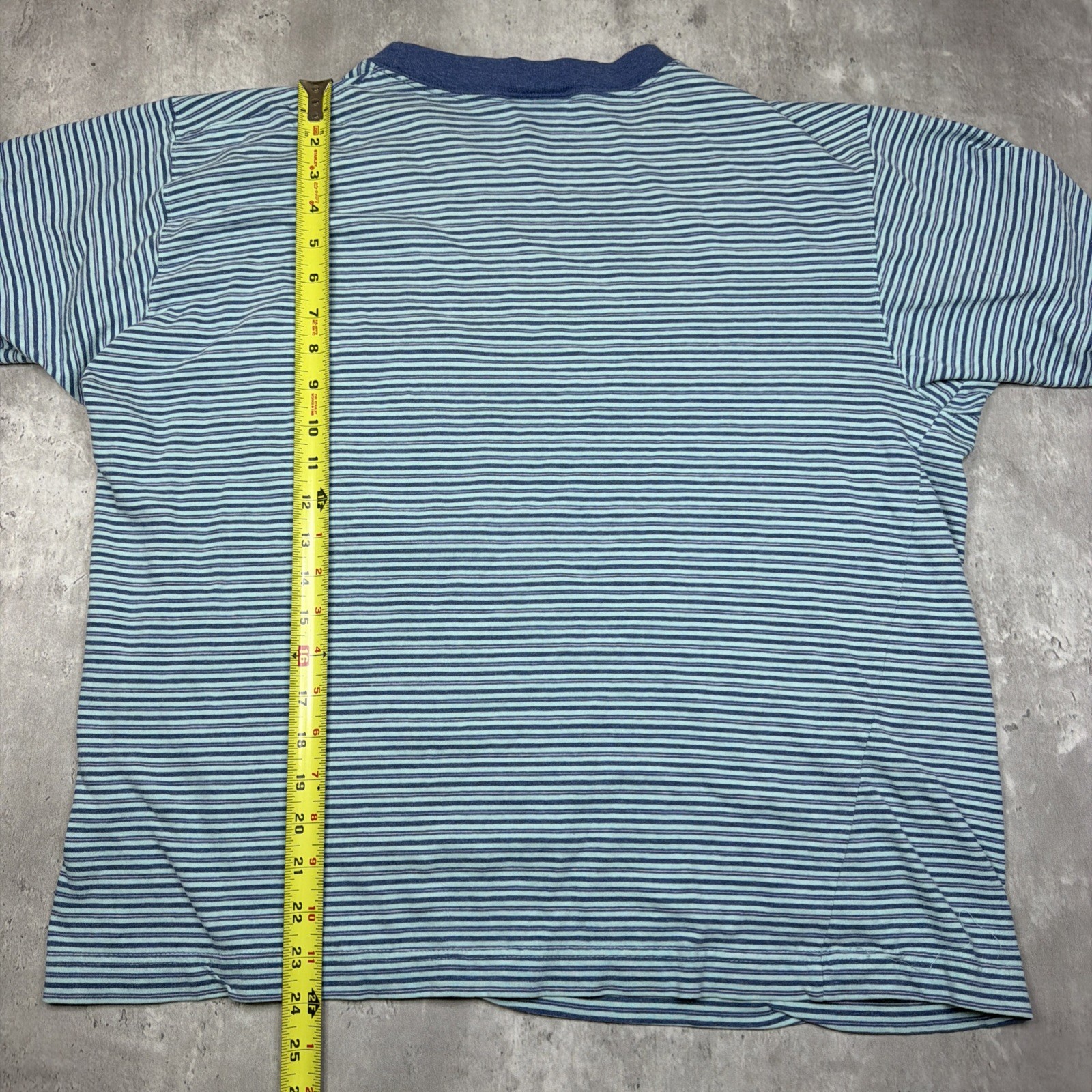 Vintage Pacific Coast Highway Mens Size L 90s Blue Striped Ringer Surf Skate Y2K