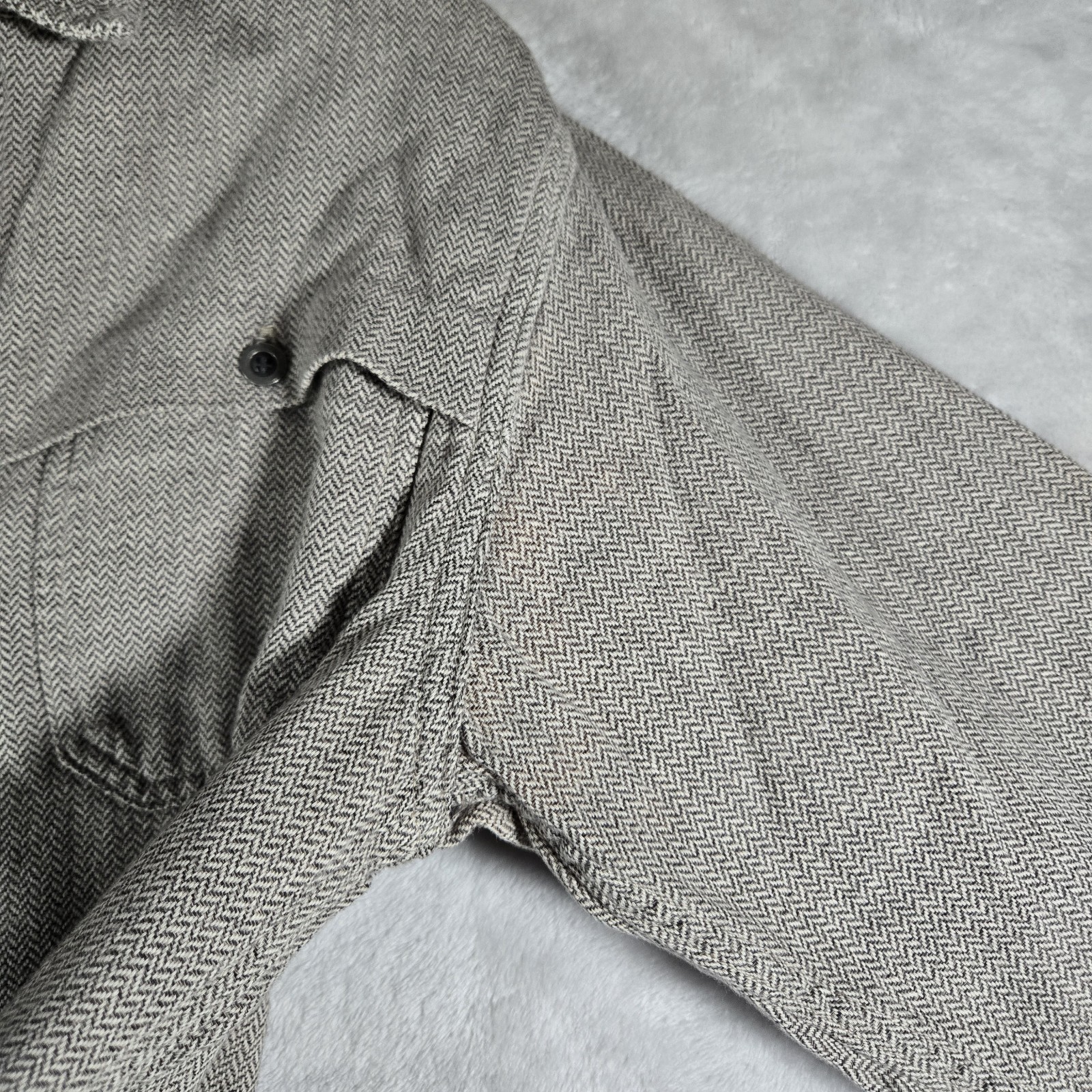 3sixteen Cotton Flannel Mens Size Medium Button Up Herringbone Pattern Read Des!