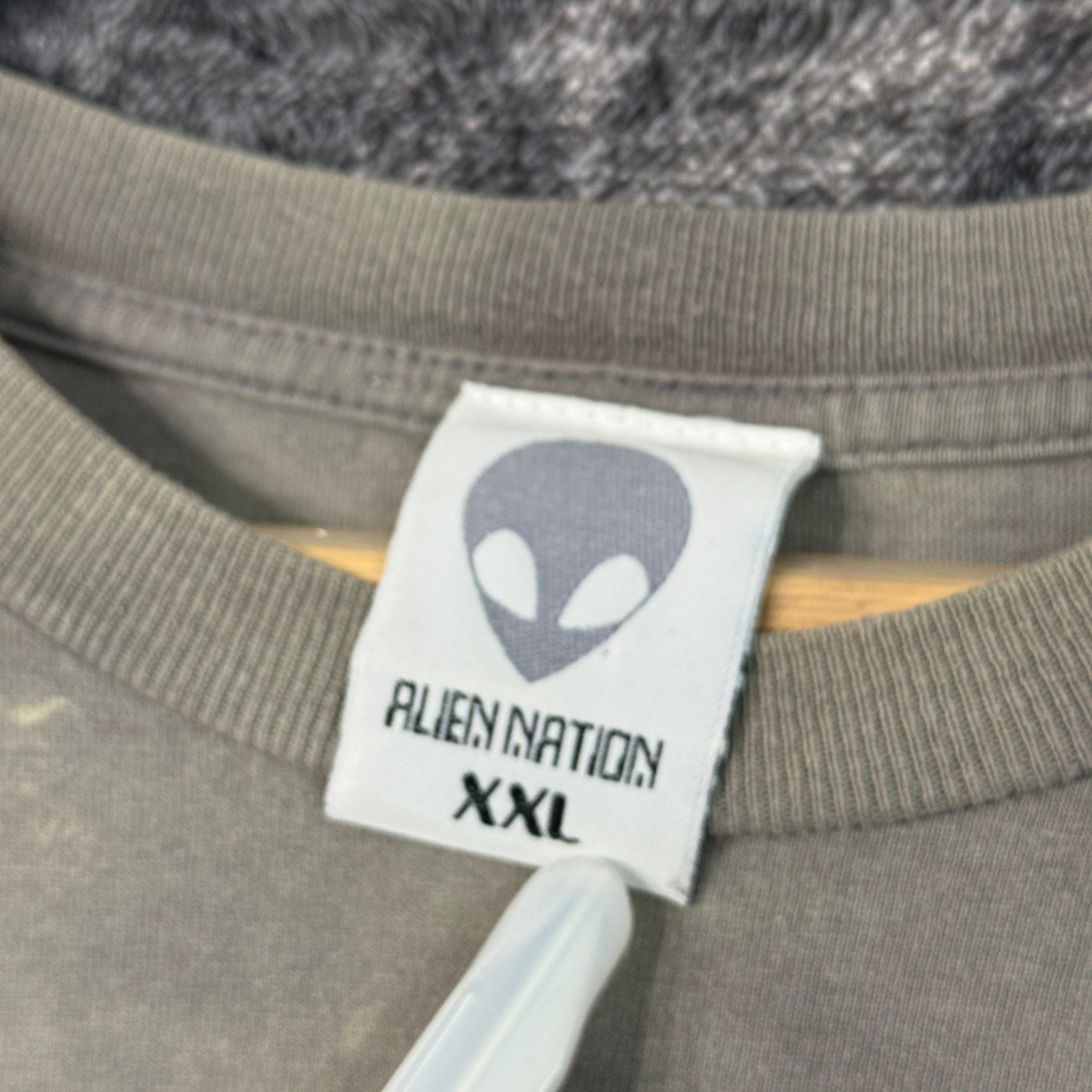 Vintage Alien Nation T-Shirt 2XL Gray Bleach Electric Chair Alien Skater
