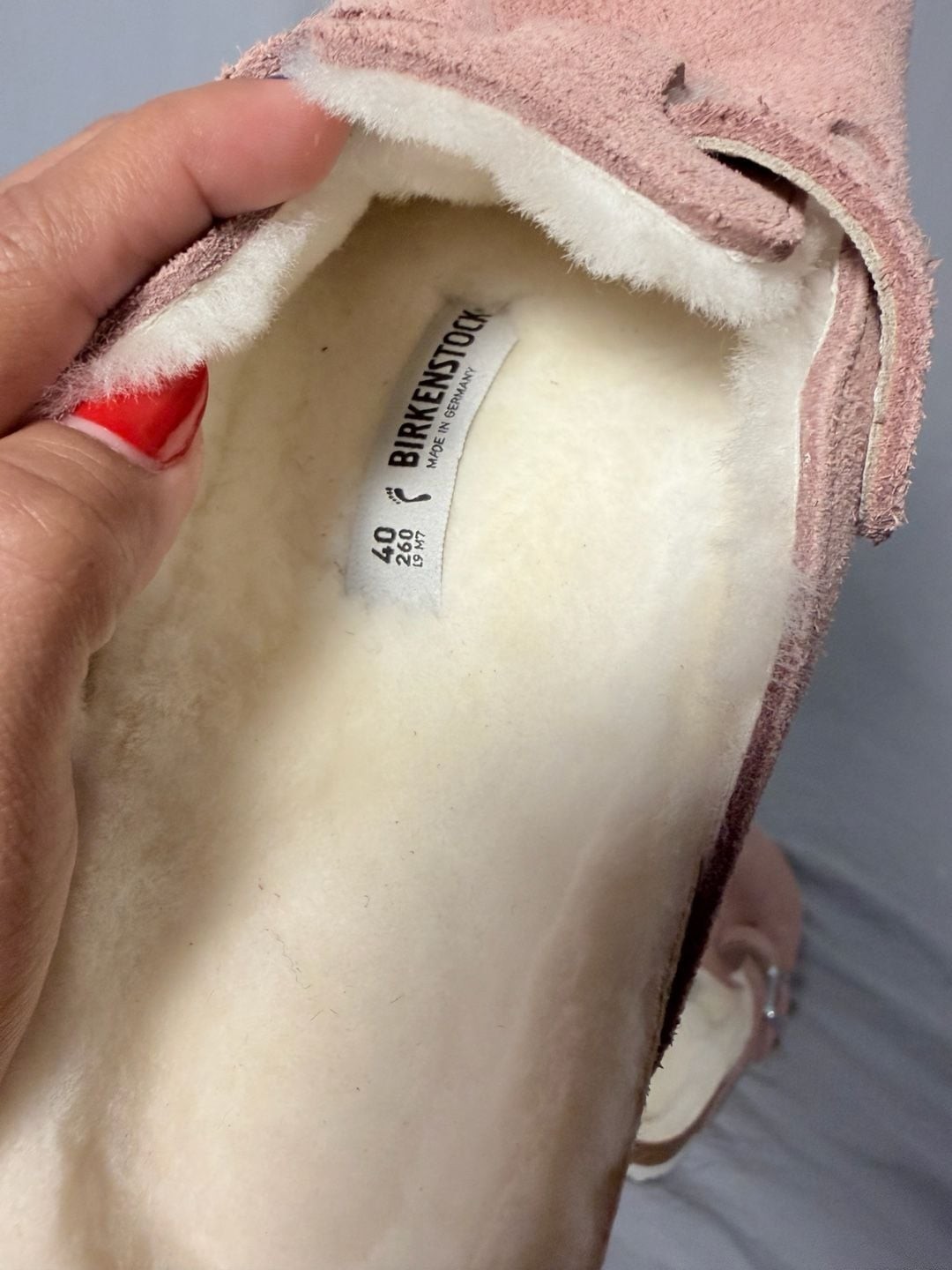 Birkenstock Boston Shearling Lined Suede Clogs in Pink Clay