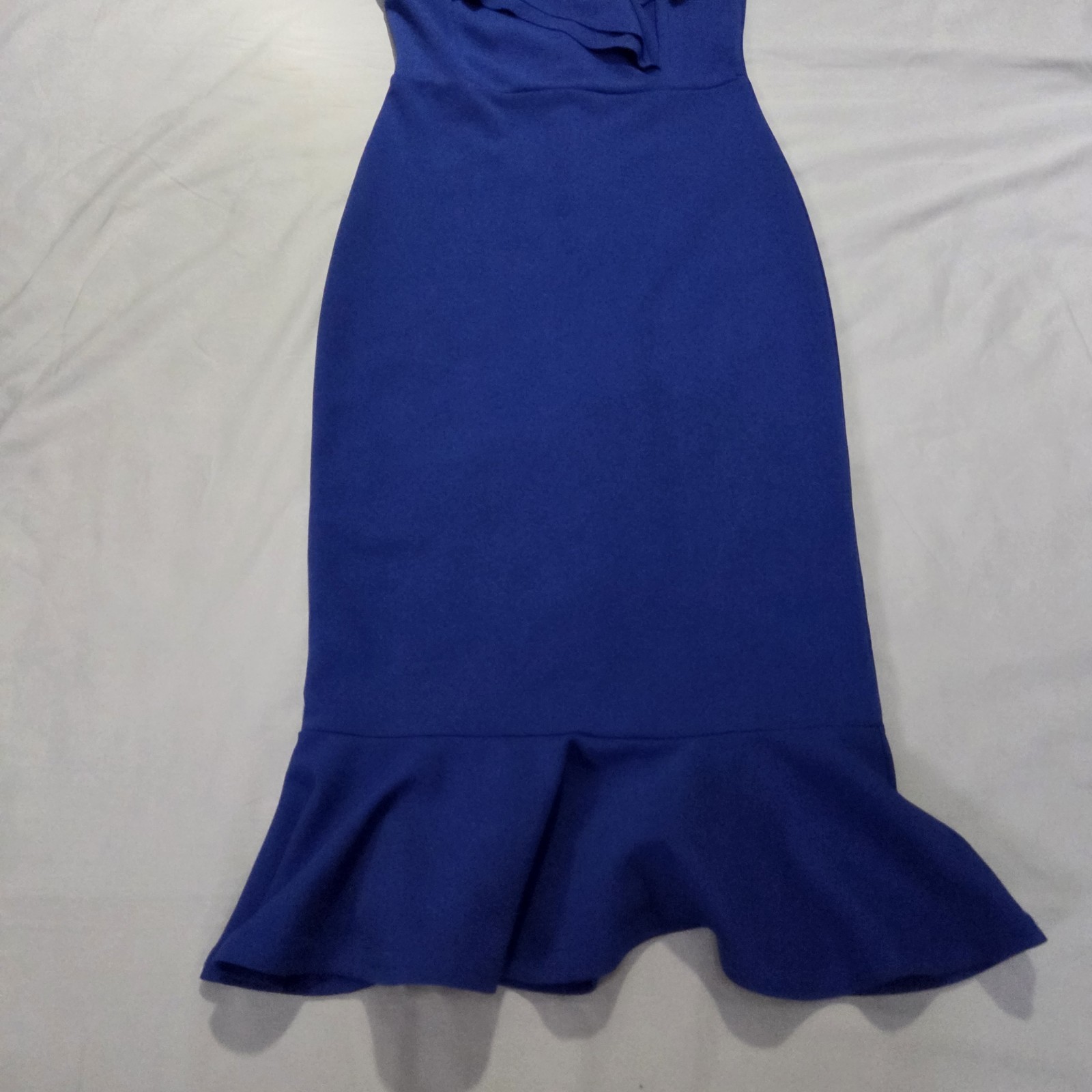QUIZ ROYAL BLUE OFF-SHOULDER MERMAID STYLE DESIGNER DRESS NWT