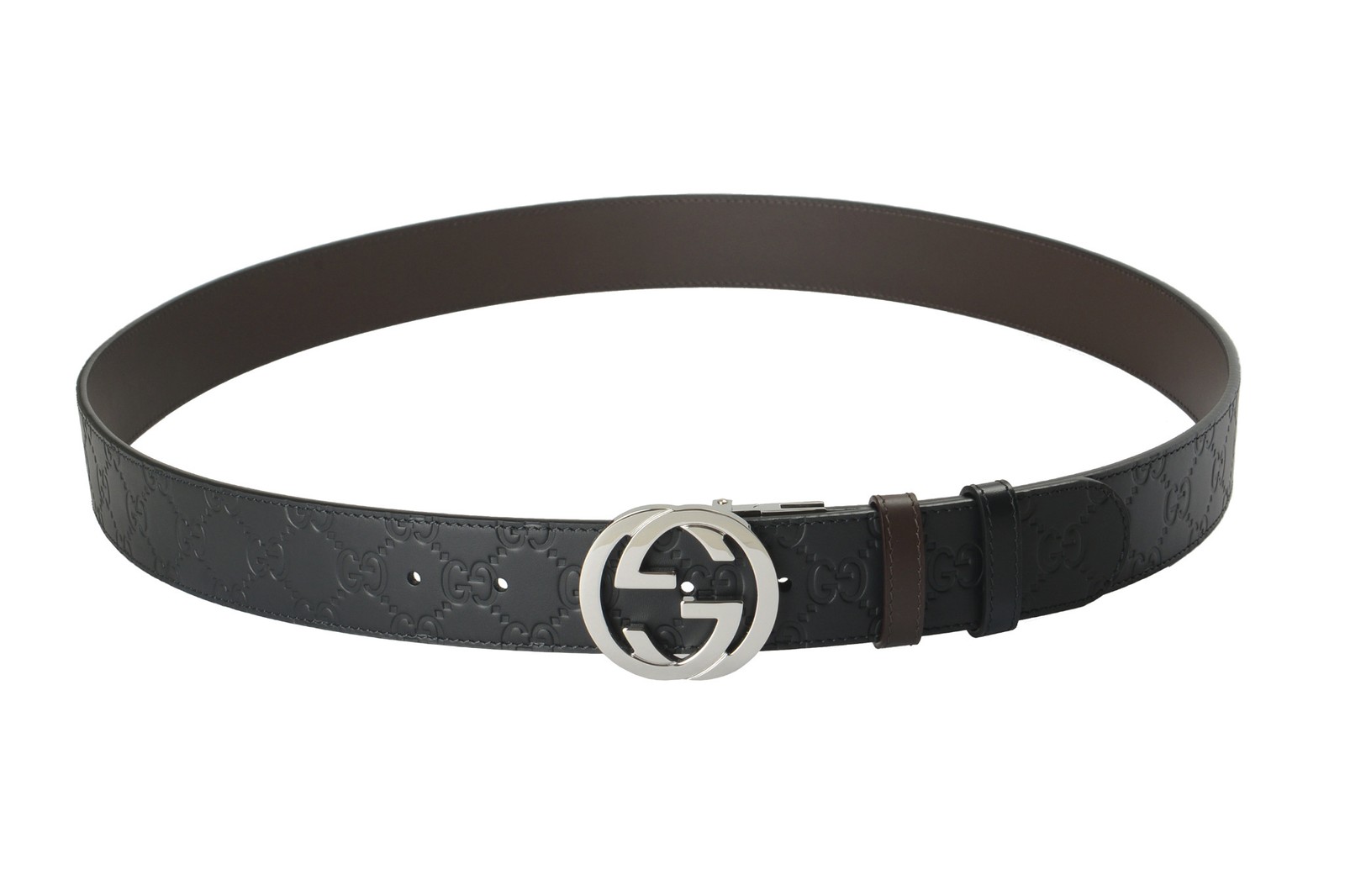 Gucci 100% Leather Double G Buckle Reversible Guccisima Belt US 42 IT 105