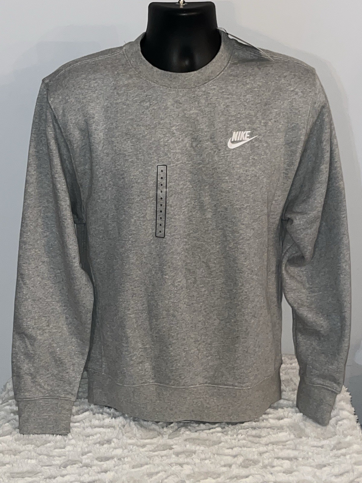 NIKE MENS SPORTSWEAR GREY LONG SLEEVE FLEECE CREWNECK PULLOVER SWEATSHIRT SM NWT