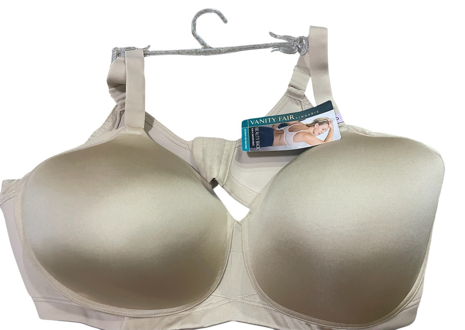 Vanity Fair Beauty Back Star White Bra Full Figure Size 44D Style # 76338 NWT