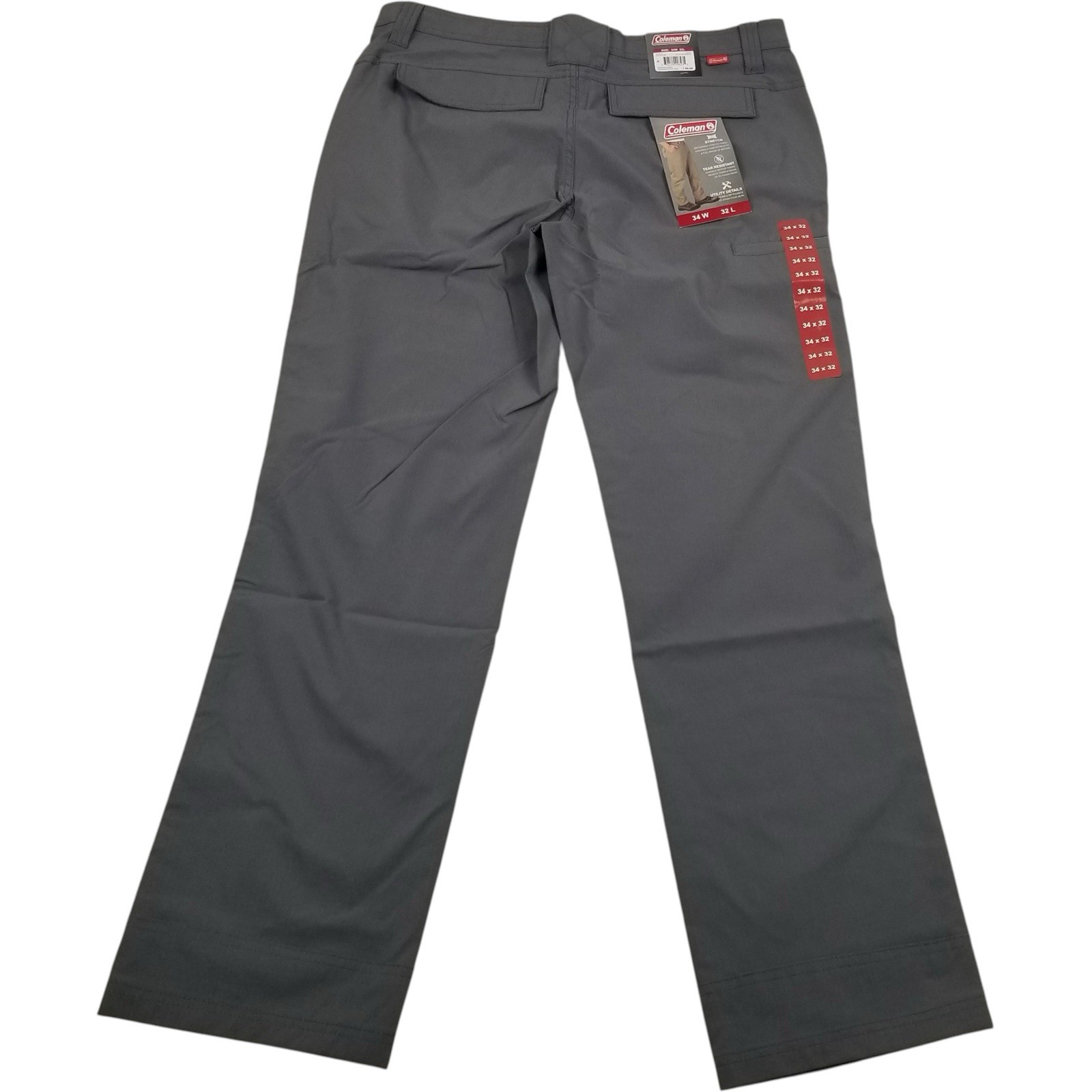 MEN COLEMAN STRETCH RIPSTOP HYBRID HIKING PANT CELL POCKET 34×32 GREY