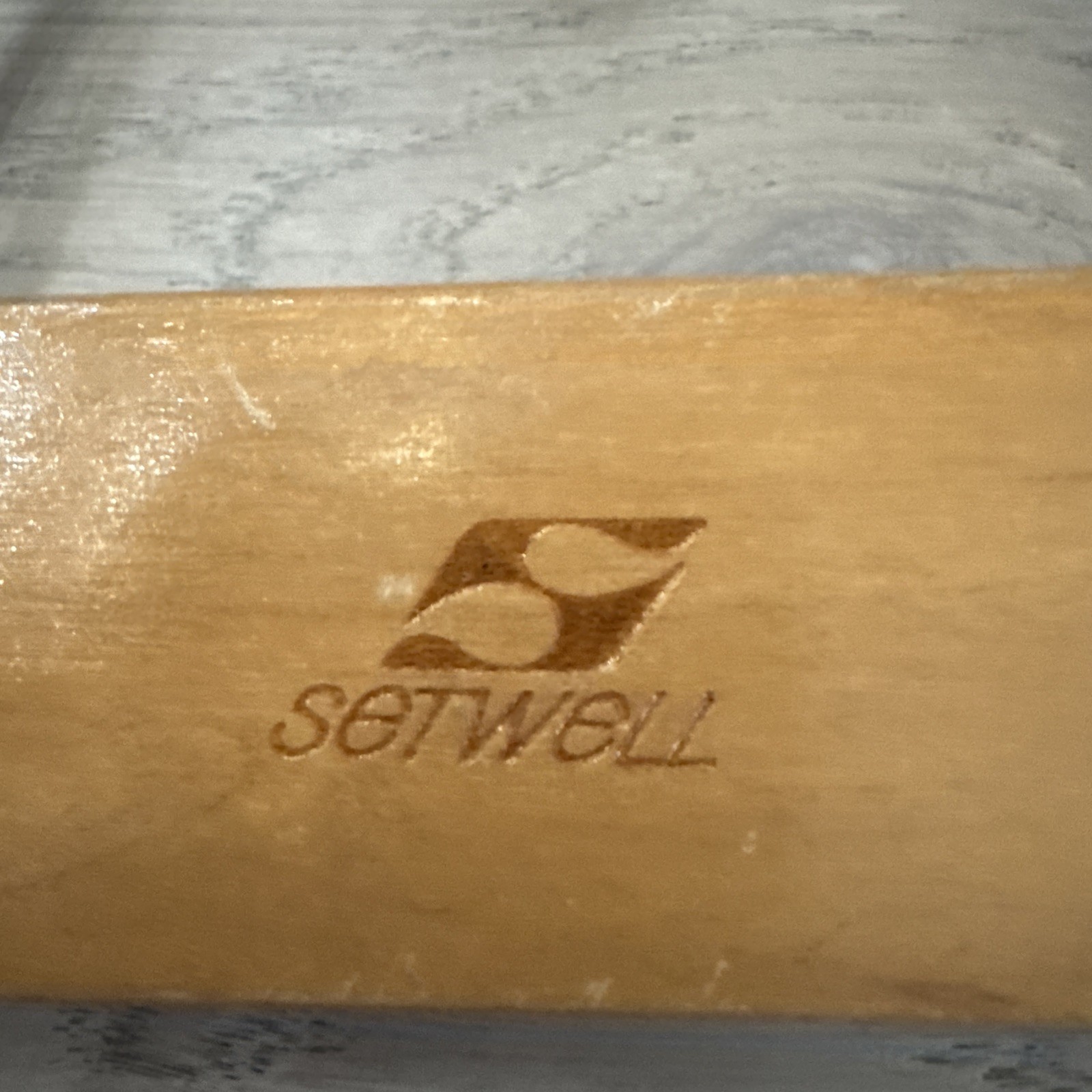 Setwell 10.25” Wooden/Metal Clamp-Style Slotted Pant Hanger Late 1950’s PO-VG++
