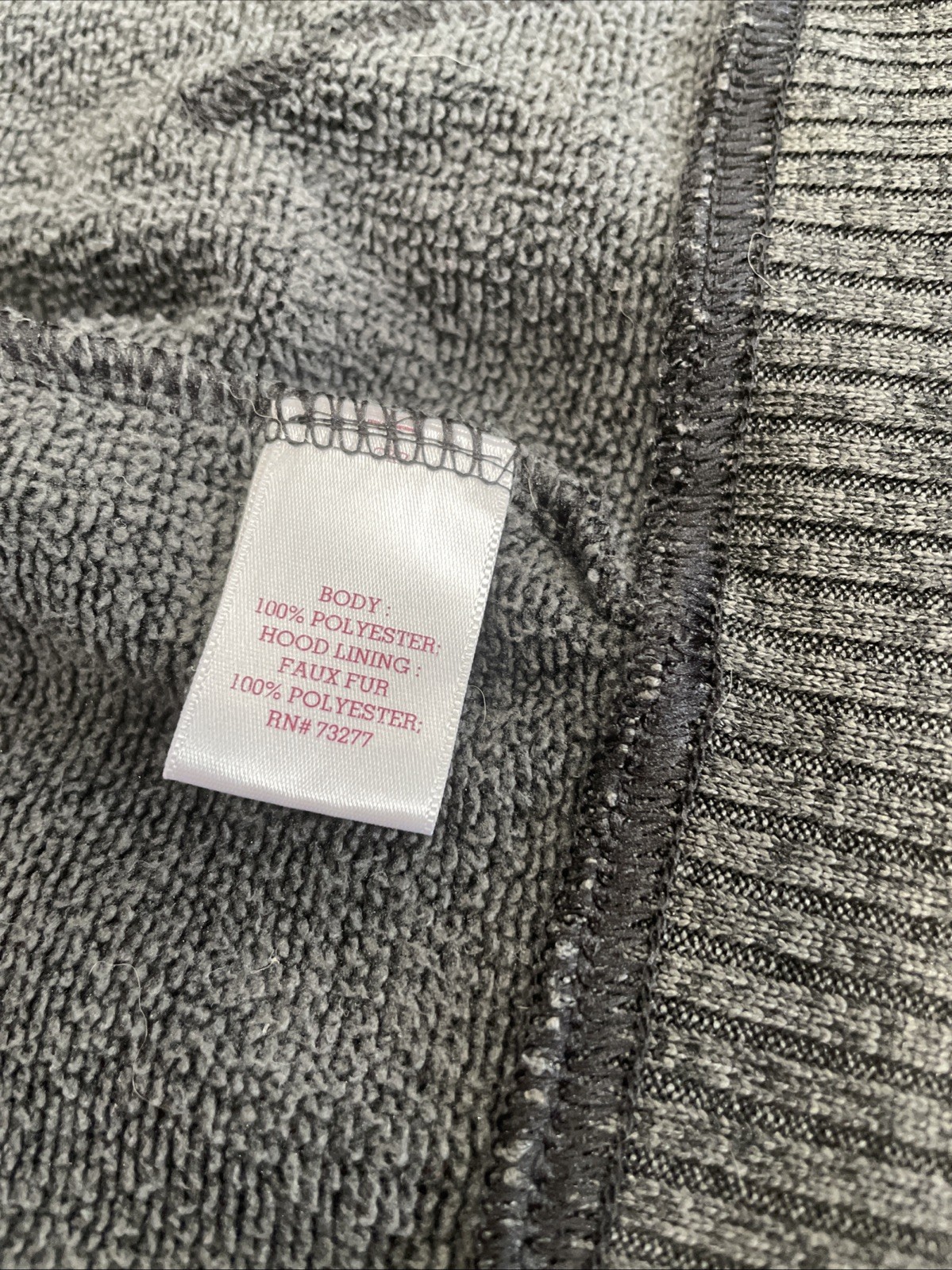 Authentic American Heritage So Medium Gray Zip Up Jacket With Hood & Pockets