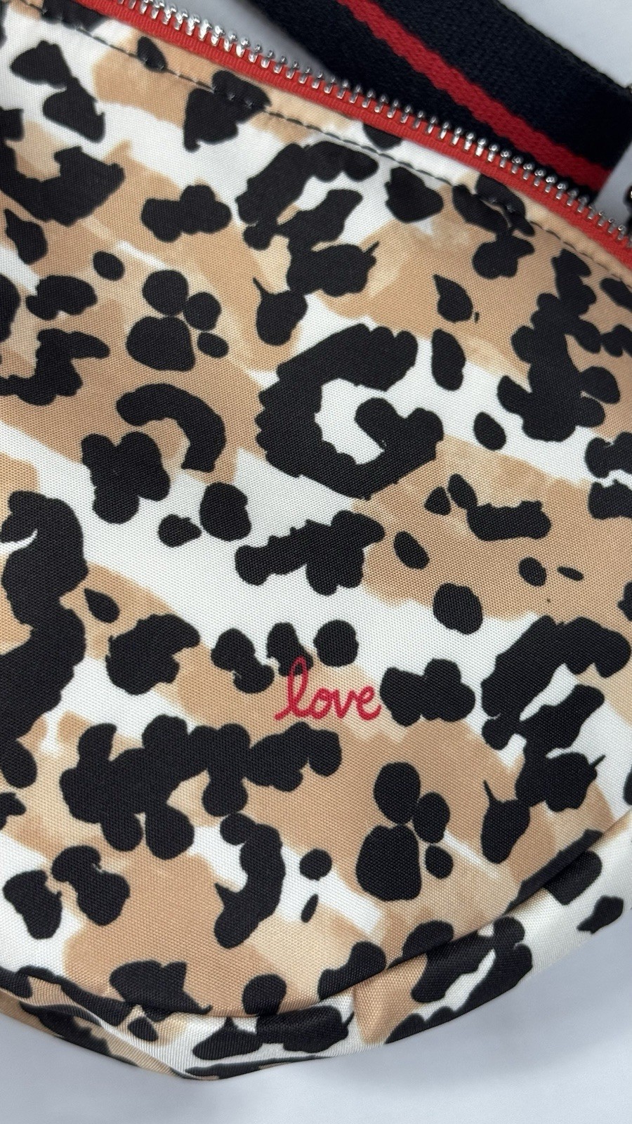 NWT Brighton Spotted Love Swing Bag Leopard Print Nylon Crossbody Crescent