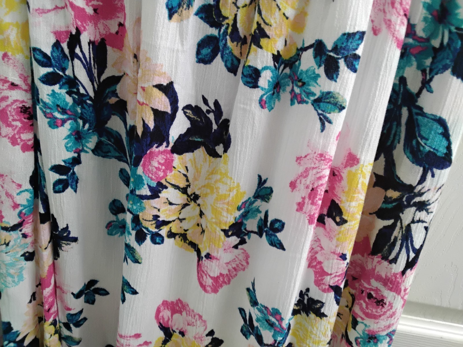 Torrid 00 White Multi Floral Mini Gauze Puff Sleeve Skater Dress NWT