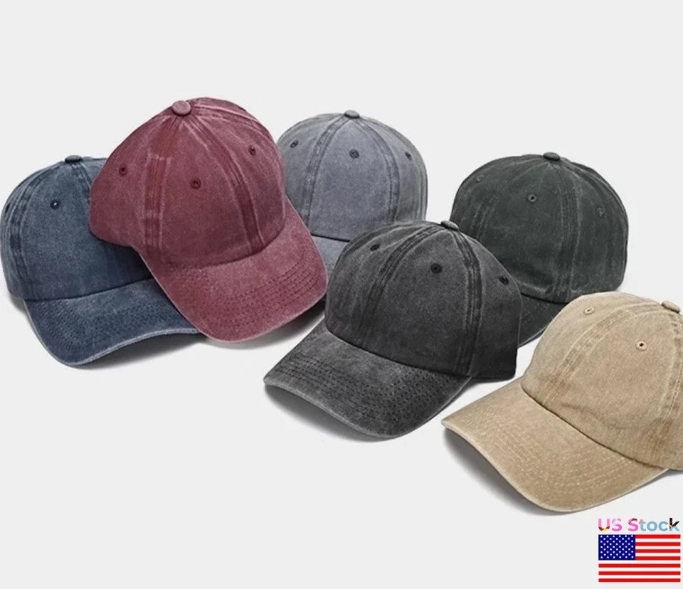 Cotton Baseball Cap Ball Dad Hat Adjustable Plain Solid Washed Men Premium 2026