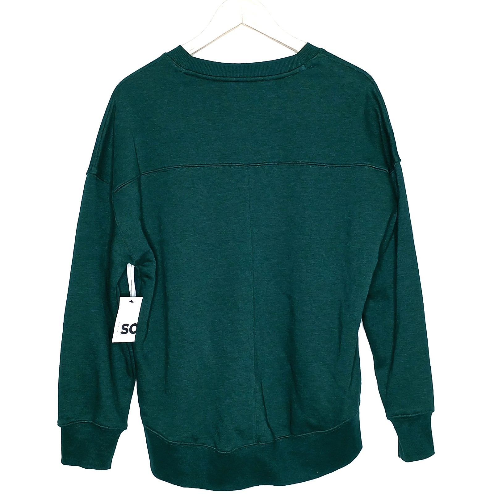 $34 SO womens oversized tunic sweatshirt size XS stretch solid green knit New