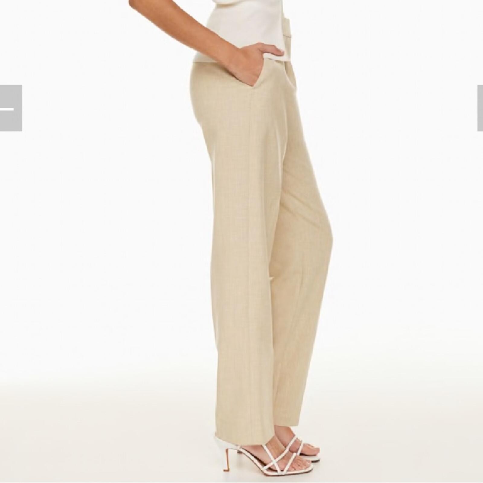Wilfred Heathered Oat Straight-Leg Trousers Aritzia Size 4