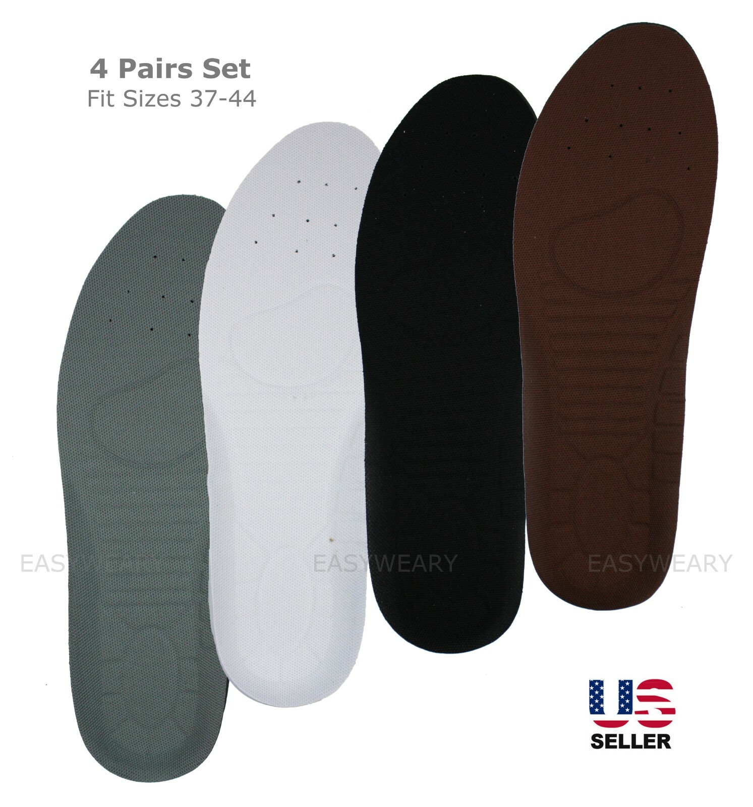 Lot 4 Pairs Shoe Insoles Unisex Insert Comfort Pads Foot Cushion Set Breathable