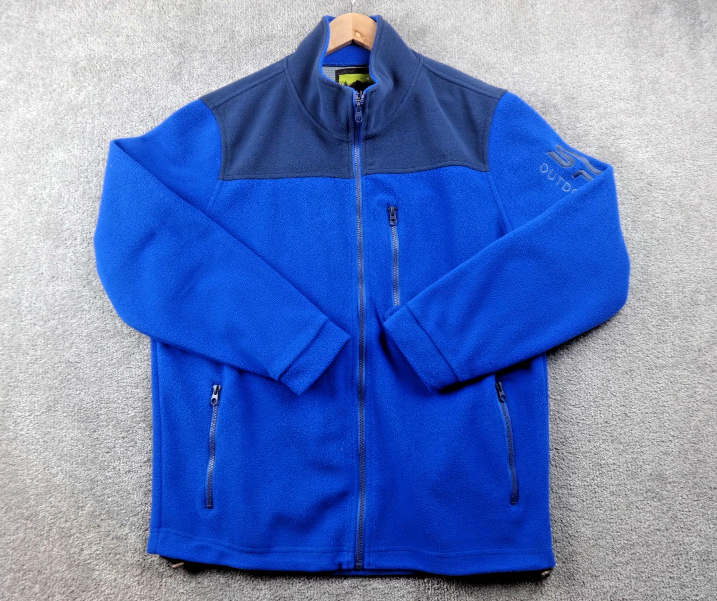 Atlas For Men Fleece Jacket Mens Medium Blue Zip Outdoor Running Hiking Casual