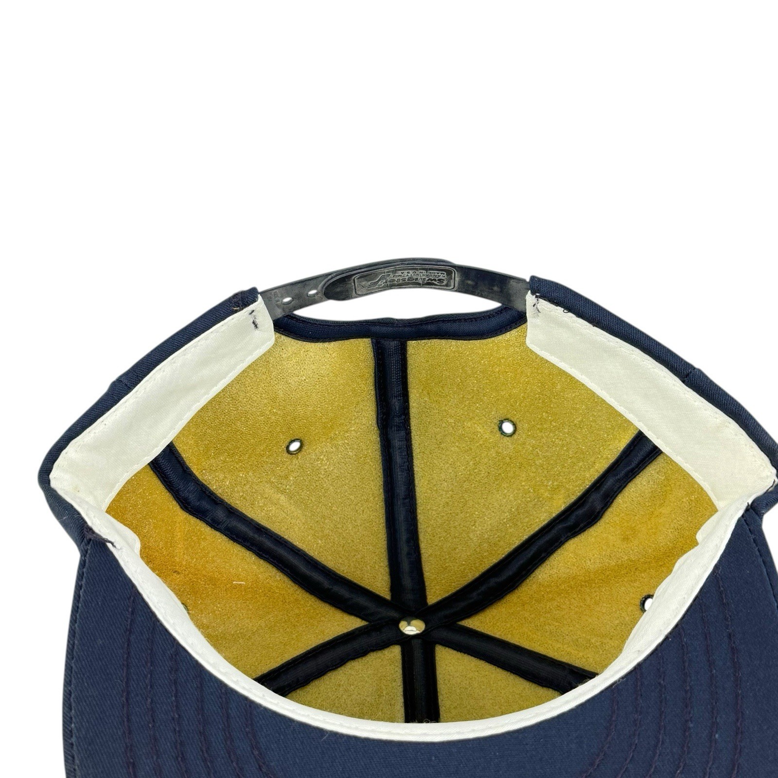 Vintage Goodyear Racing Snapback Hat Navy Patch Logo Swingster Scrambled Eggs