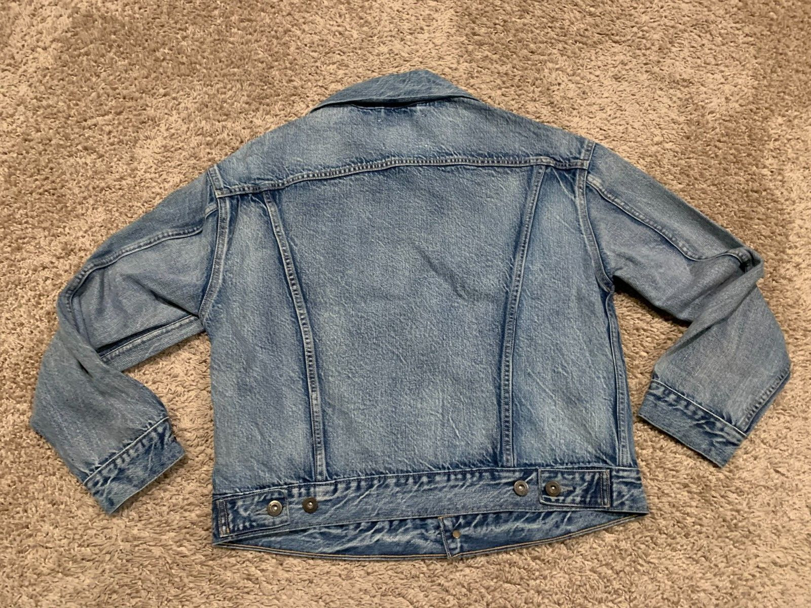 Levi’s Made & Crafted Loomstate Distressed Denim Trucker Jacket 0/XS S RT$228B22