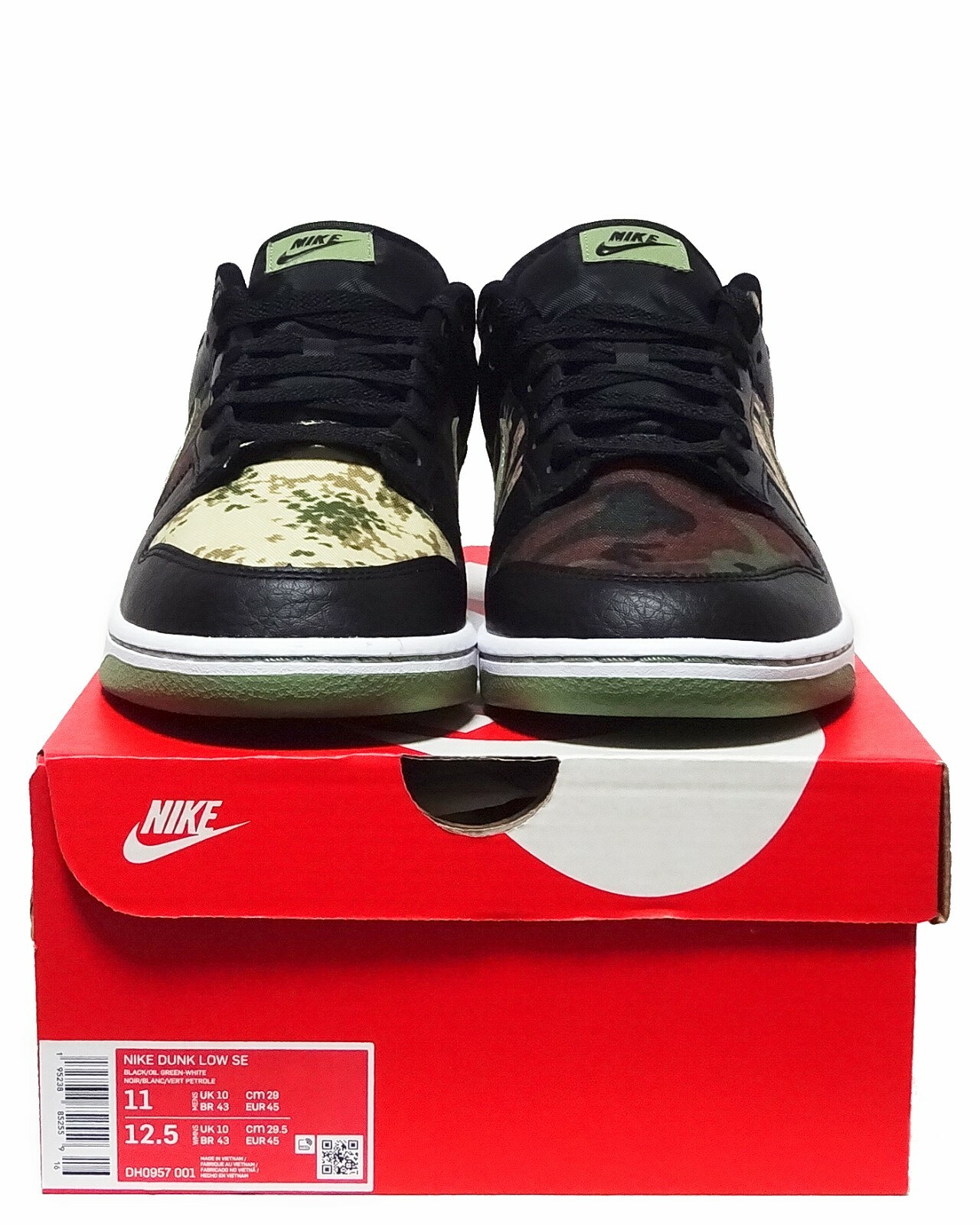Nike Dunk Low SE “Crazy Camo” Black/Oil Green-White DH0957-001 Size 7-11 NEW