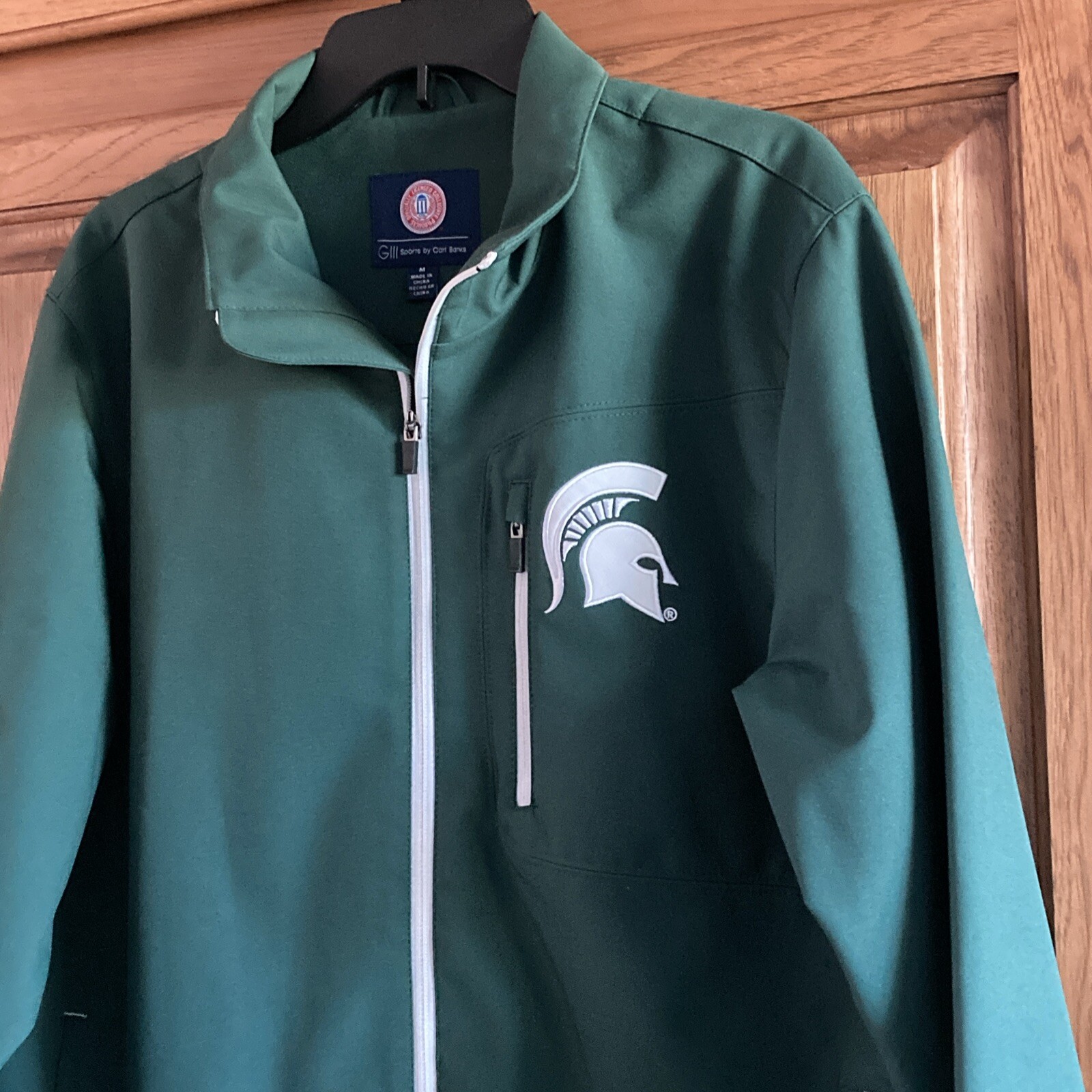 Men’s M (44/46) Michigan State University MSU Spartans Green Zip-Up Jacket