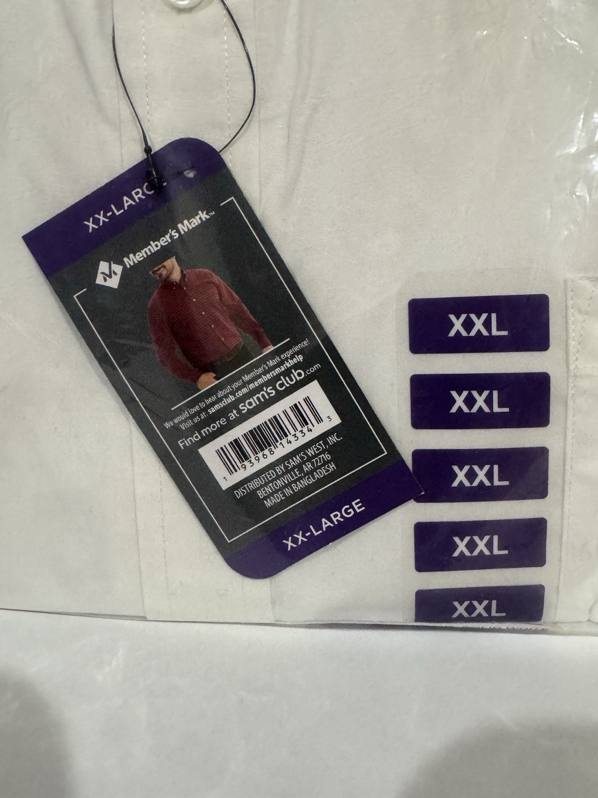 MEMBER’S MARK Men’s Classic Fit Poplin Dress Shirt Big & Tall Sizes XL, XXL