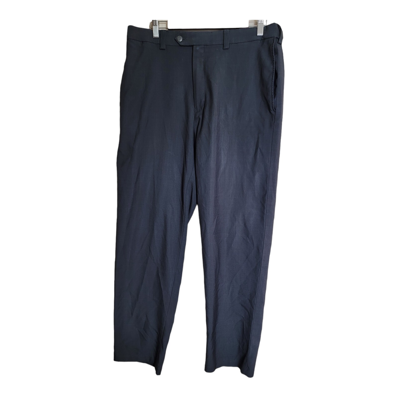 Haggar Pants Mens 34×32 WPL 386 Flat Front Classic Fit Dress Polyester