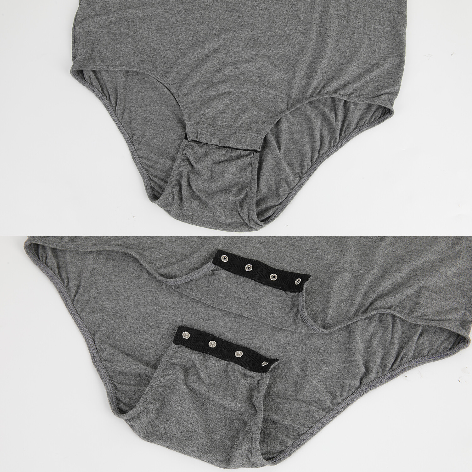 Men’s Short Sleeve Press Button Crotch Pajamas Shirt Bodysuit Diaper Undershirt