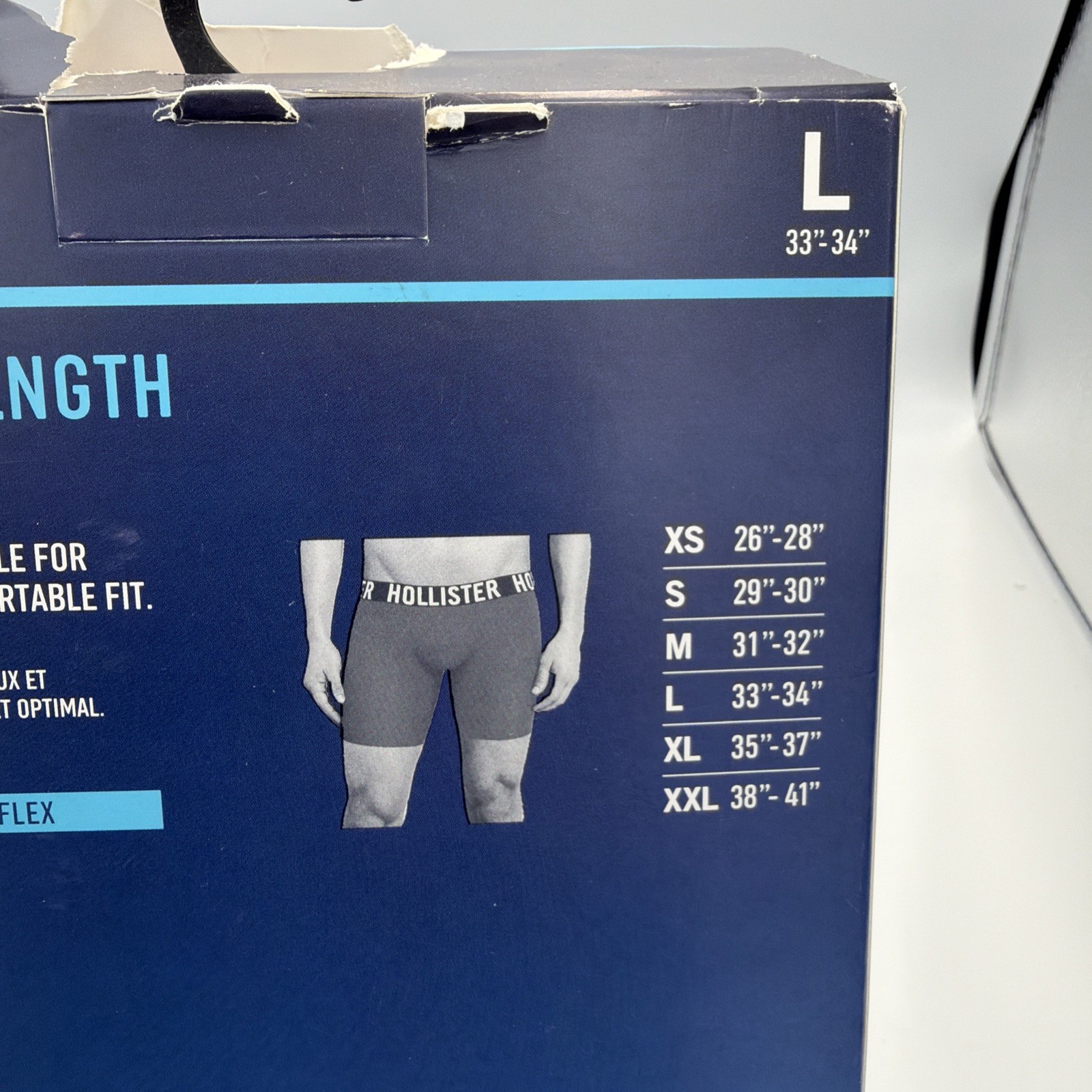 Hollister Mens Epic Flex Longer-Length Trunk/Boxer Brief 4 Pack 7″ Inseam Size L