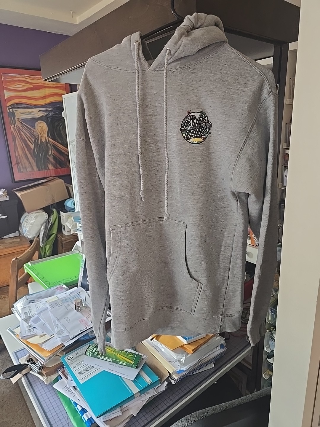 Pre Owned Excellent Shape Adult M Gray Santa Cruz Sweatshirt Santa Cruz Brand